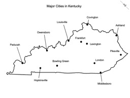 Thumbnail of Major Cities in Kentucky